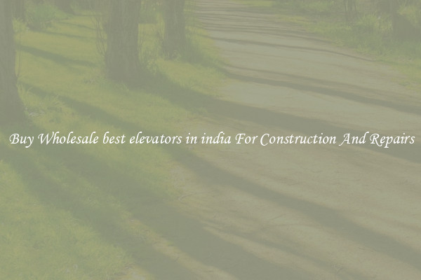 Buy Wholesale best elevators in india For Construction And Repairs