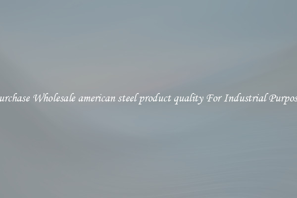 Purchase Wholesale american steel product quality For Industrial Purposes