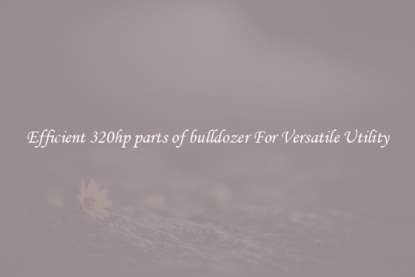 Efficient 320hp parts of bulldozer For Versatile Utility